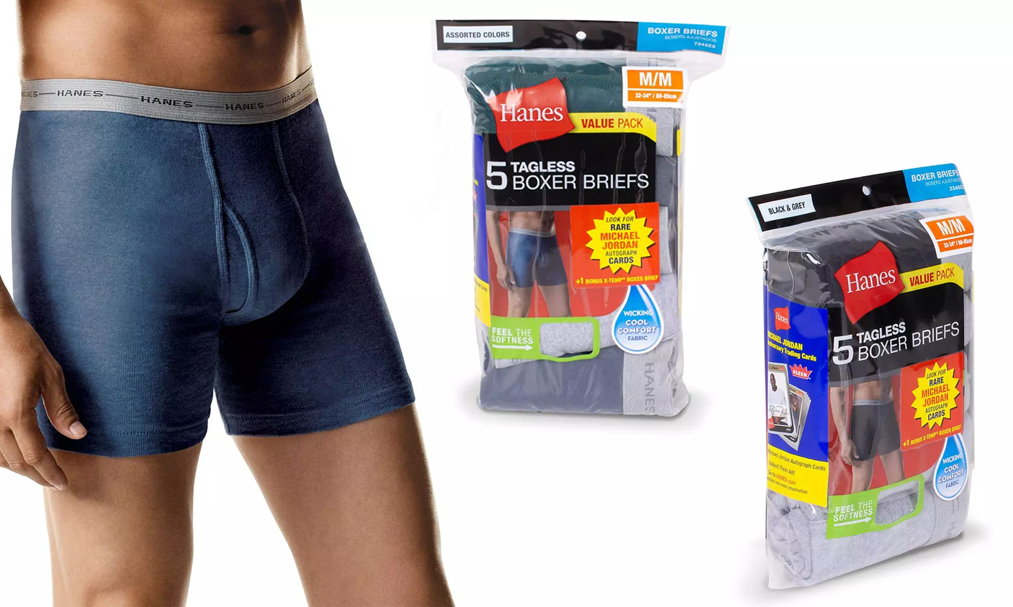 Hanes Men's Michael Jordan Collector's Edition Boxer Briefs in Assorted Colors (6-Pack) - Primary Image