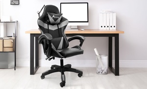 Reclining Swivel Gaming Chair with Footrest and Massage