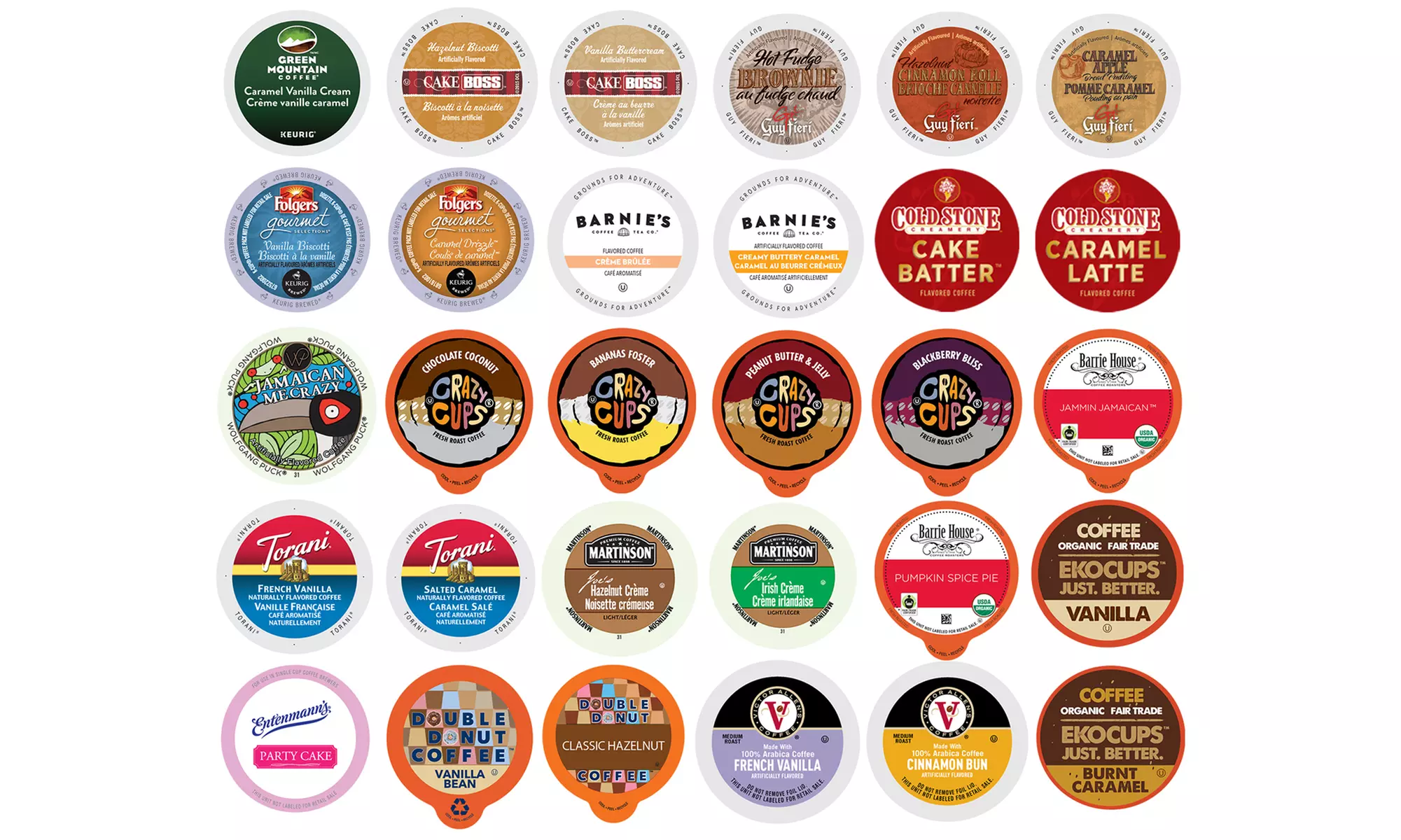 Single-Serve Flavored Coffee Pods (30-Count) - Primary Image