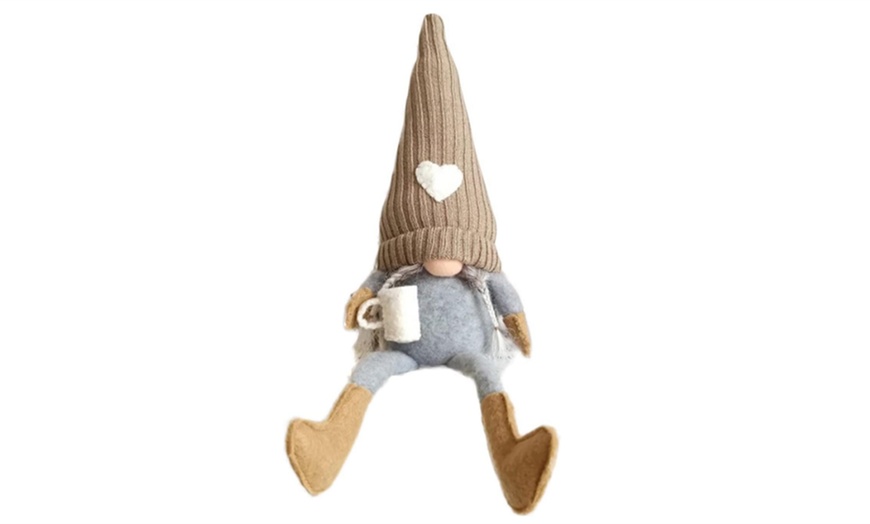 Image 7: Coffee Drinking Plush Knitted Gonk Gnome Decorations