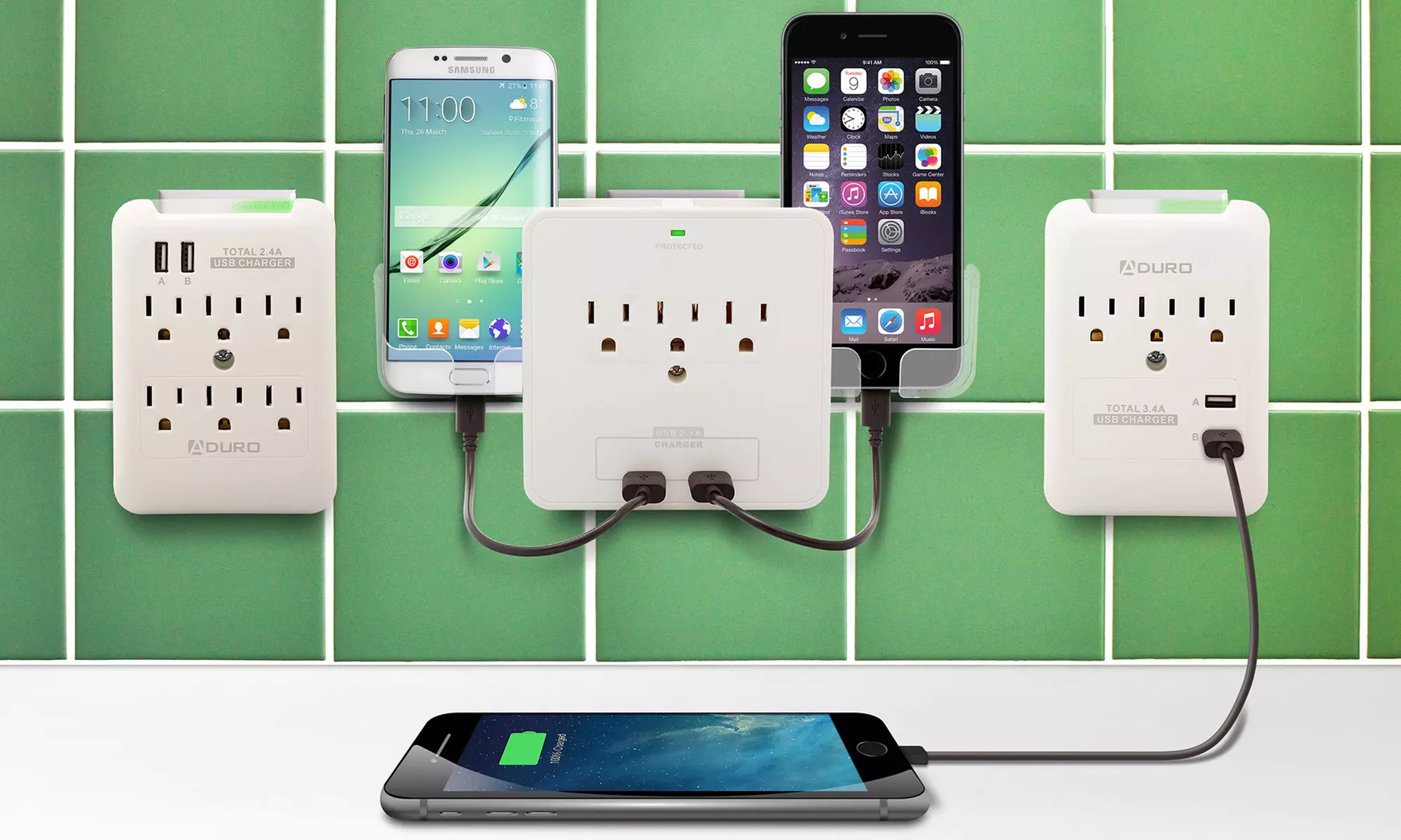 Aduro Surge Protectors with Dual USB Ports - Primary Image