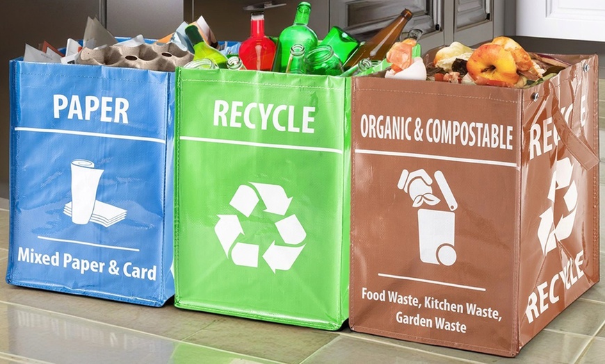 Image 13: Five Packs of Heavy-Duty Recycling Sorting Bags 