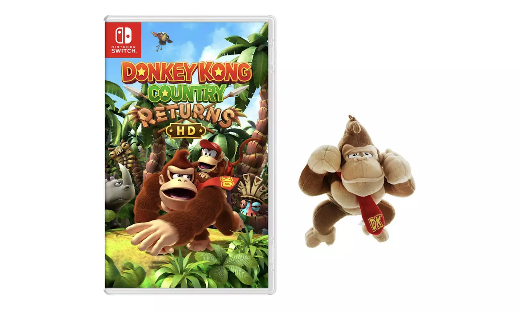 Nintendo Switch Game of Choice with Plush - Princess Peach, Mario & Donkey Kong