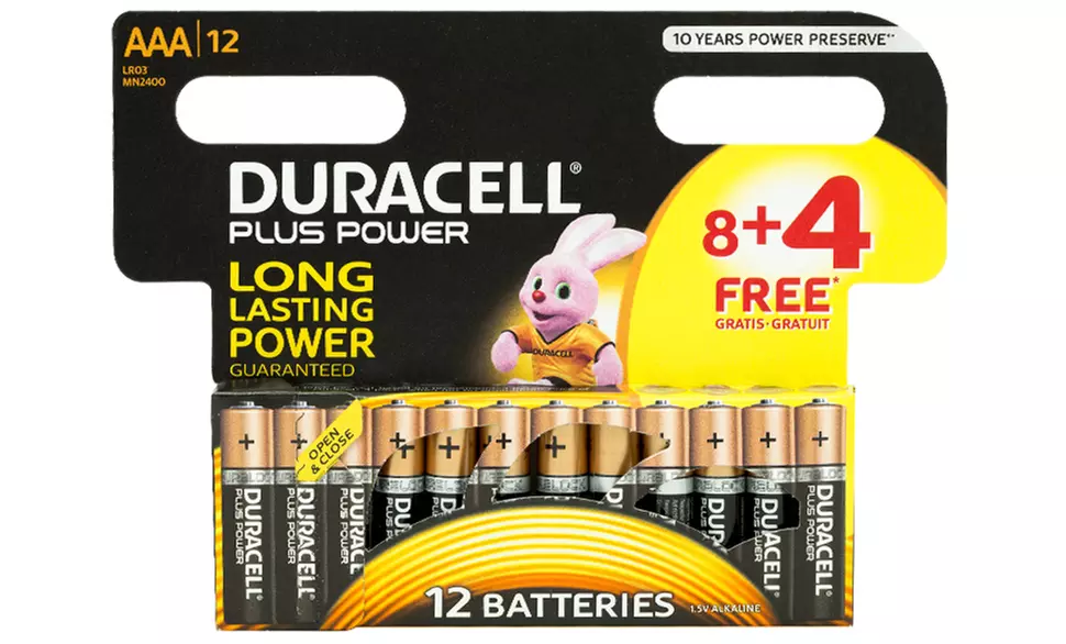 8,12,16, 24, 36 ou 40 piles Duracell Plus Power AAA - Primary Image