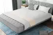 Lit en tissu avec coffre de rangement, matelas en option ; livraison offerte - Second Medium