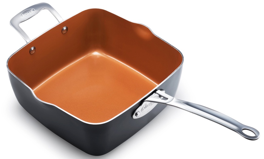 Image 3: Gotham Steel 4 Piece Deep Square Pan Set Non-stick