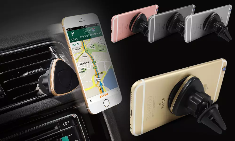 1 ou 2 supports voiture magnétique 360° compatible tous iPhone ou smartphones - Primary Image
