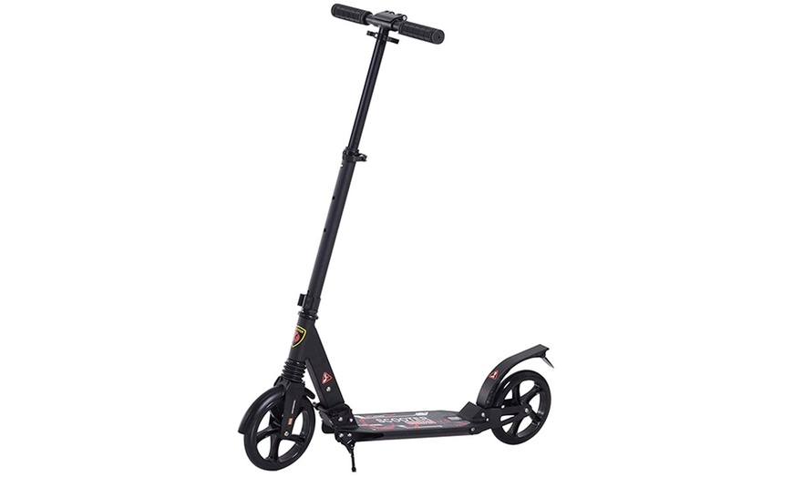 Image 2: HomCom Teens Height Adjustable and Foldable Scooter