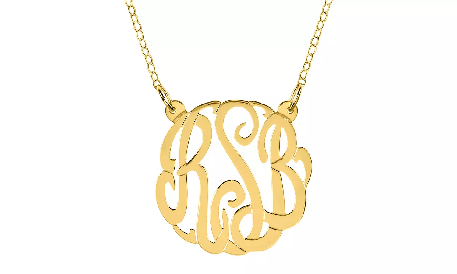 Up to 79% Off Custom Script Monogram Necklaces 