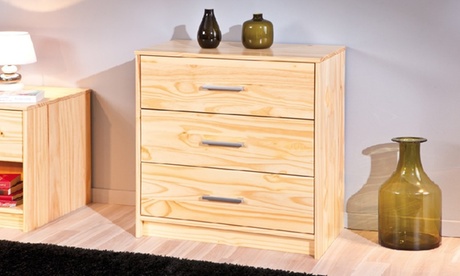 Cassettiera Milwaukee con 3 cassetti in pino massello disponibile in 2 colori