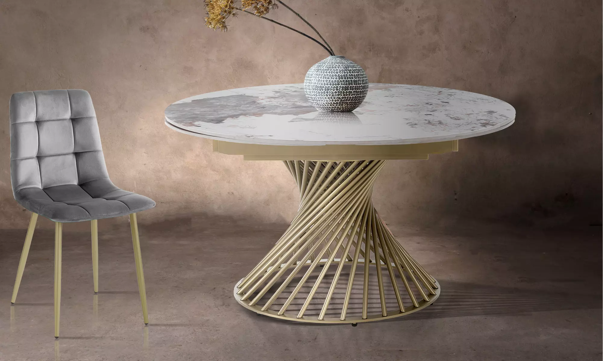 Tomasucci ausziehbarer Esstisch Hut, Jorum oder Tychi Onice White