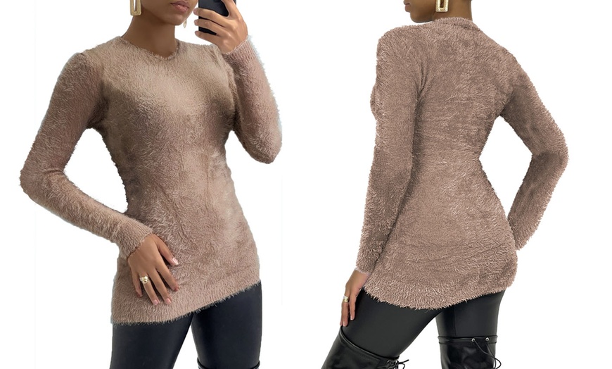 Image 7: Women's Long Sleeve Fluffy Jumper