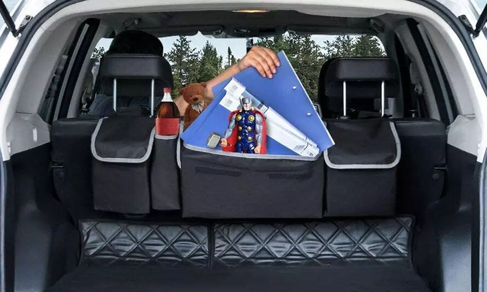 Organisateur de coffre de voiture à 4 compartiments, livraison offerte - Primary Image