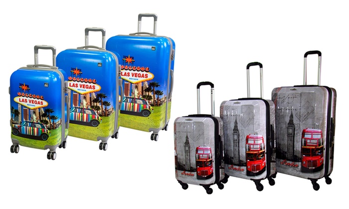 printed hard case luggage