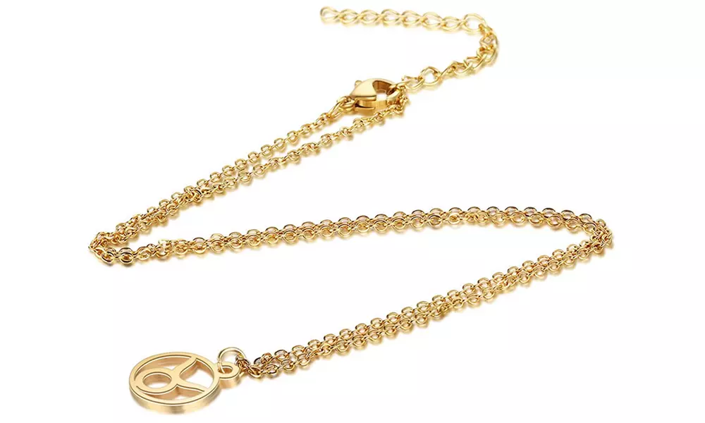 Collier astrologique en acier inoxydable, doré ou argent