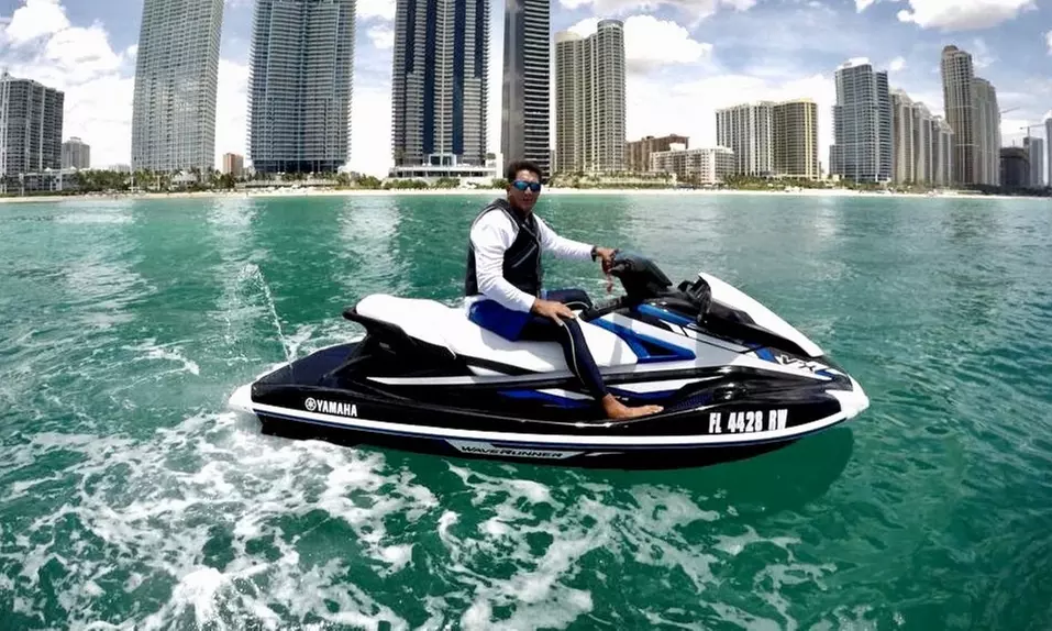 Ride A Yamaha VX Deluxe Jet Ski Across Biscayne Bay!