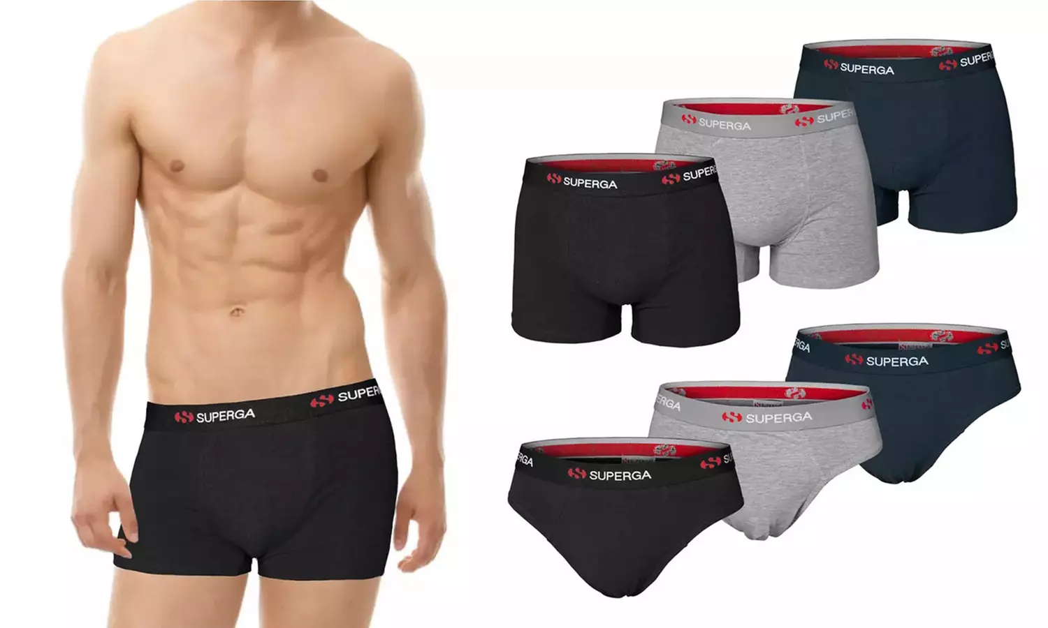 3, 6 o 12 paia di slip o boxer da uomo Superga