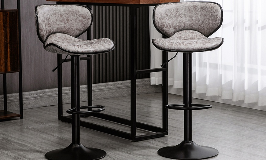 Image 3: Set of Two Homcom Bar Stools