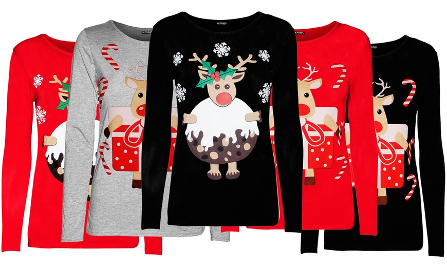 Image 1: Long Sleeve Christmas Tops