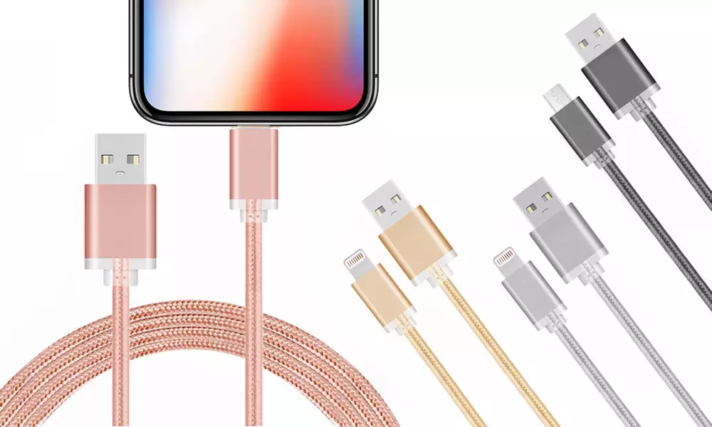 1, 2 ou 4 câbles USB tressés pour iPhone. Livraison offerte - Primary Image
