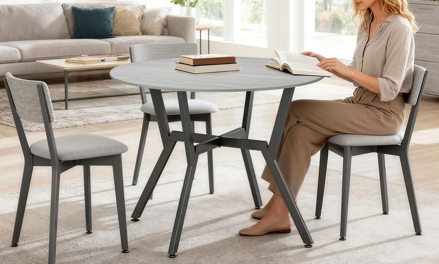 Image 15: Small Kitchen Table with Black Steel Legs, Dining Table