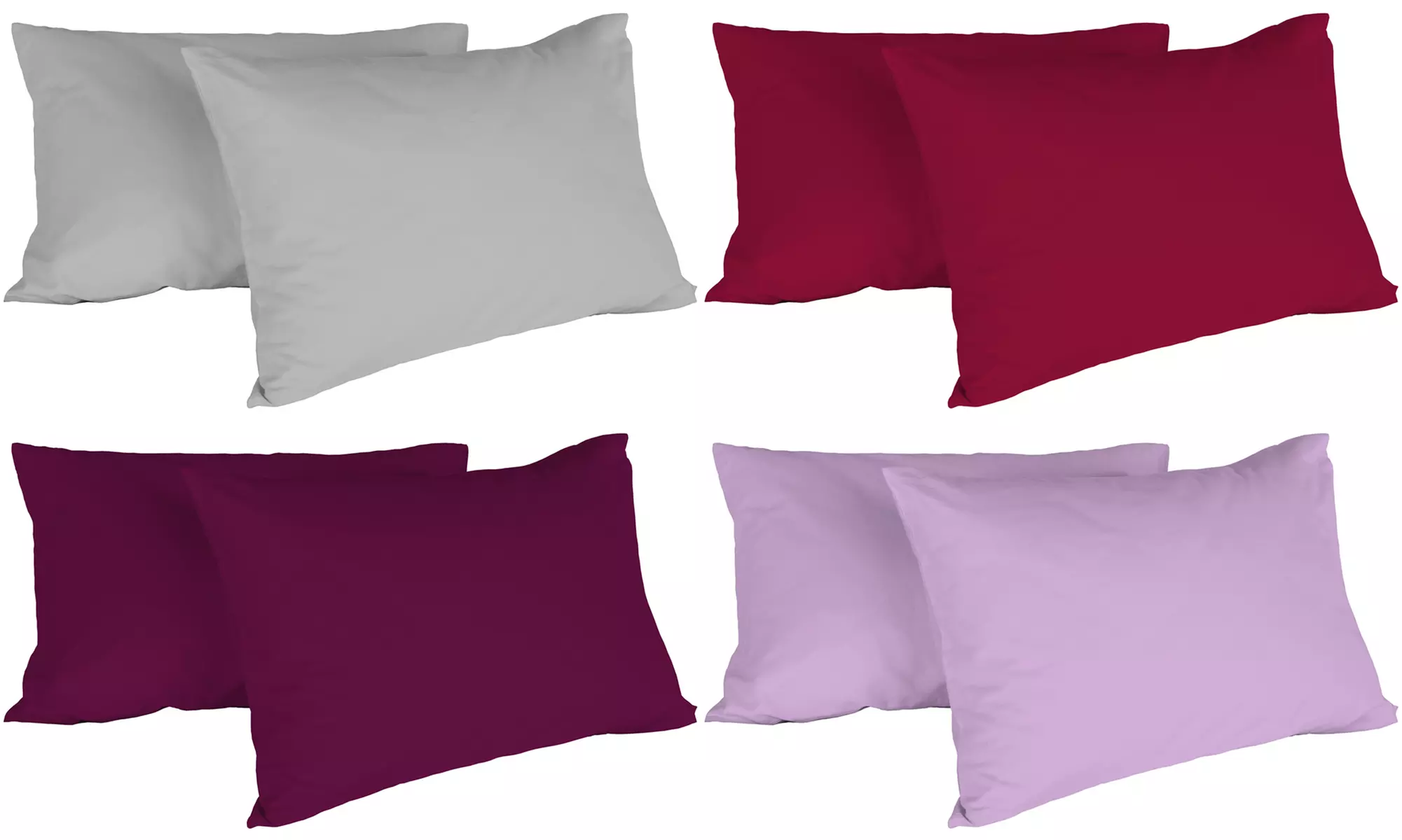 Set di 2 o 4 federe in cotone Made in Italy