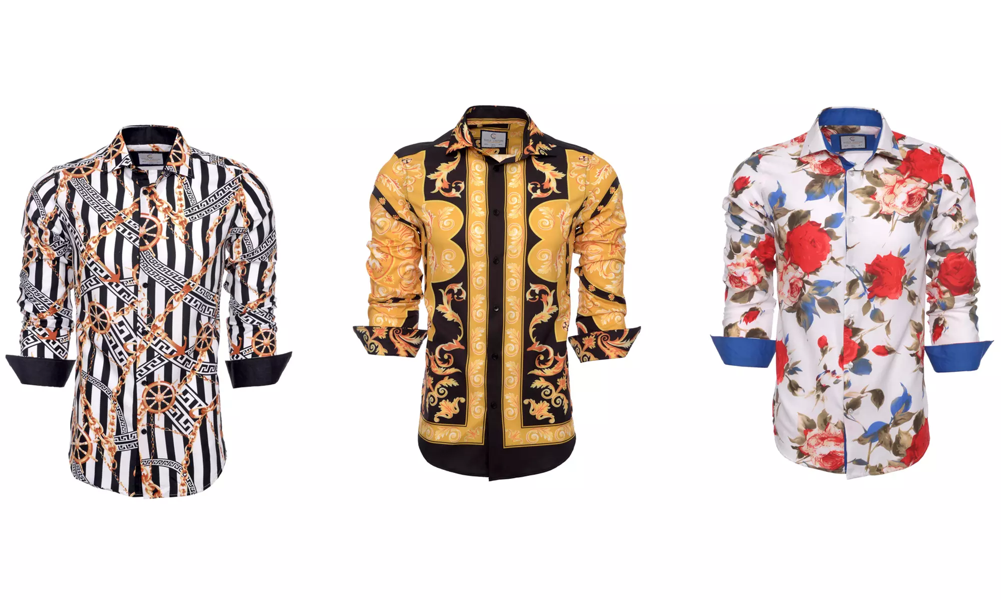 Suslo Couture Men's Slim-Fit Printed Long-Sleeve Button-Down Shirt - Primary Image