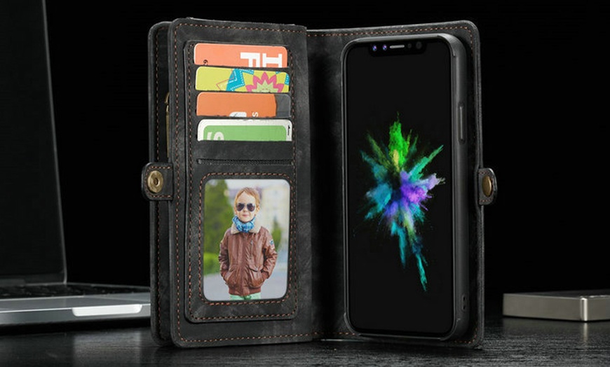 Image 10: Magnetic Wallet Case for iPhone