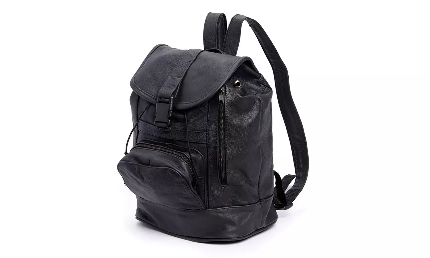 Leather Backpack with Convertible Strap - Primary Image