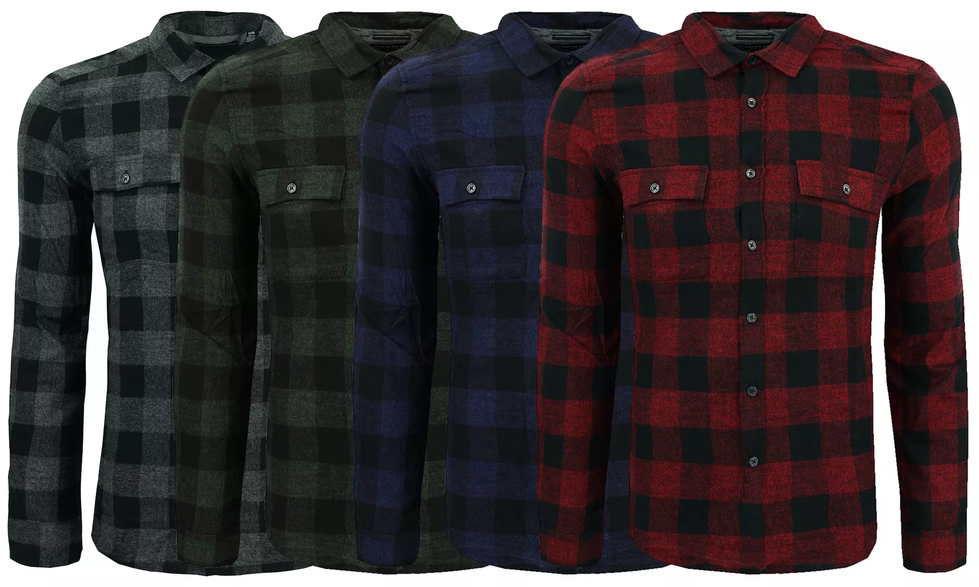 Kenneth Cole New York Men's Buffalo Long Sleeve Flannel Shirt (S-XL) - Primary Image