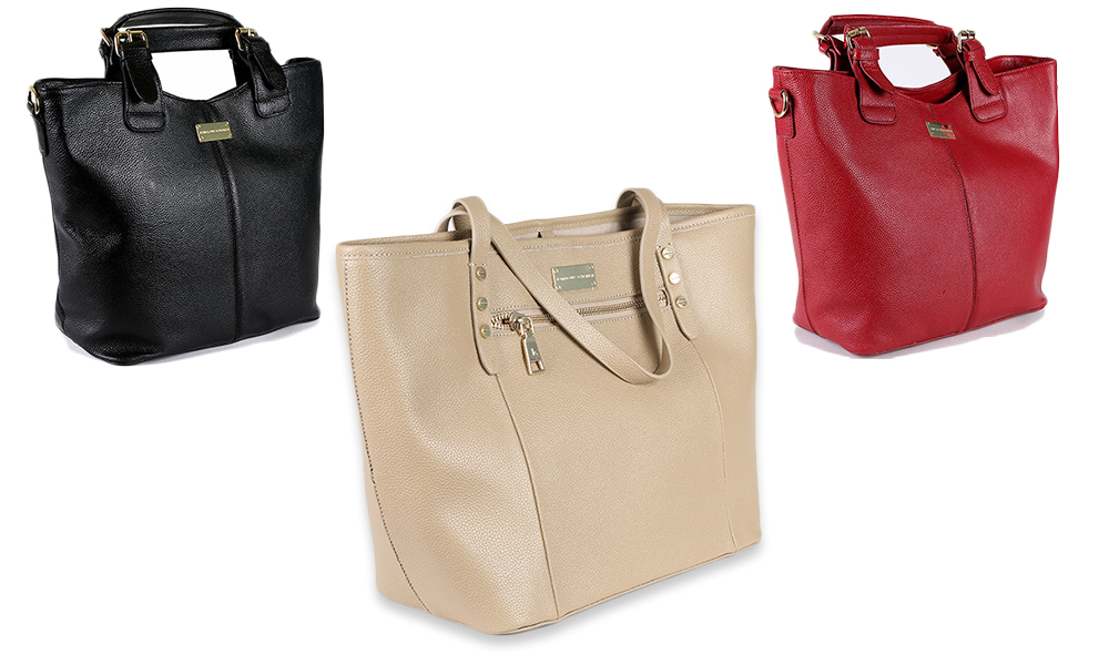 Grand Sac Porté Main Hope Bicolore En Cuir Saffiano