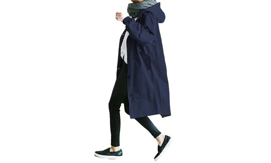 Image 7: Women's Lightweight Hooded Long Jacket