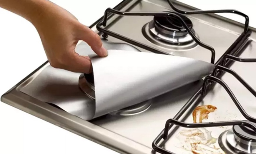 Image 2: Non-Stick Reusable Gas Hob Protectors