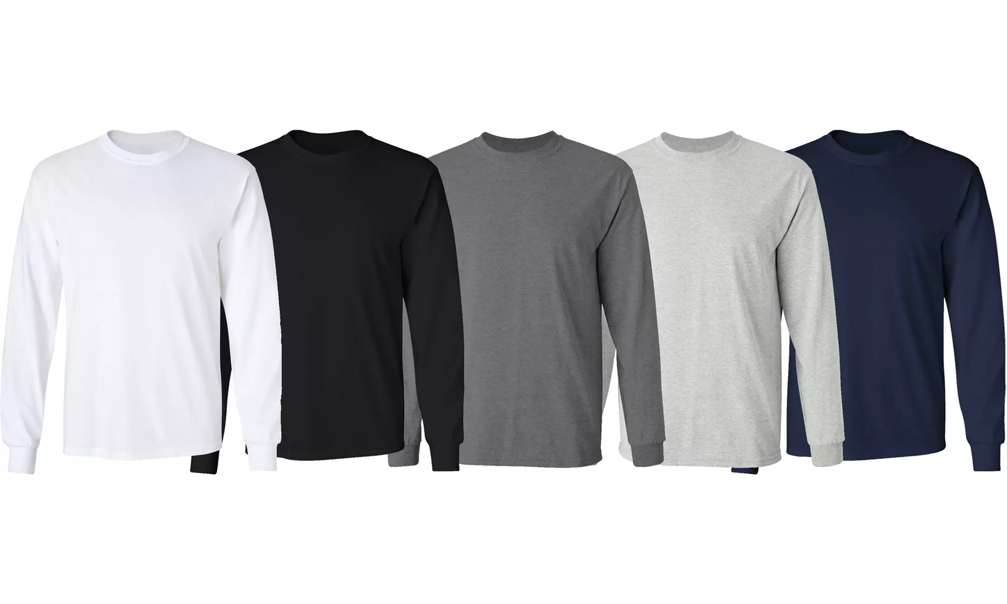 HIS/SEL Men's Long Sleeve Crew Neck Tee (5-Pack; S-3XL) - Primary Image