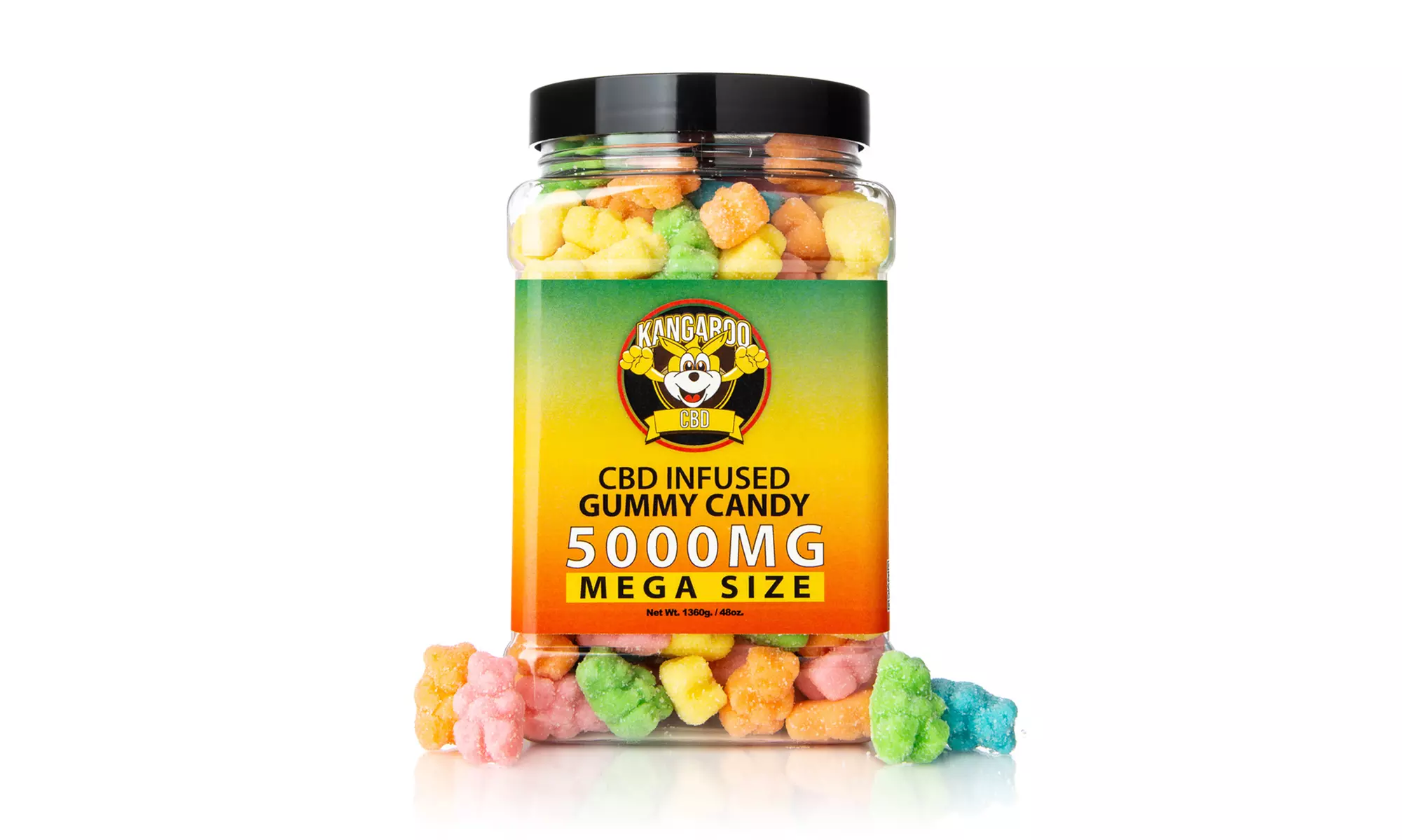 Extra Strength MEGA Size 5000MG Potent CBD Gummies from Kangaroo - 48oz