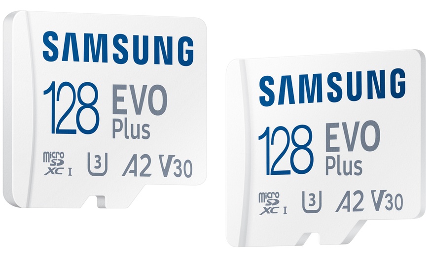 Image 3: Samsung EVO Plus 128GB MicroSD Memory Card with SD Adapter SDXC U3