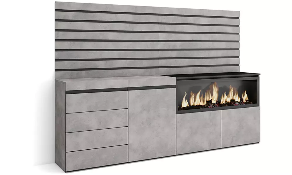 Sideboard mit LED-Elektrokamin