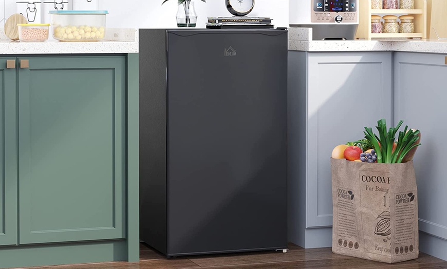 Image 8: HomCom 91L Freestanding Under-Counter Fridge with Chiller Box