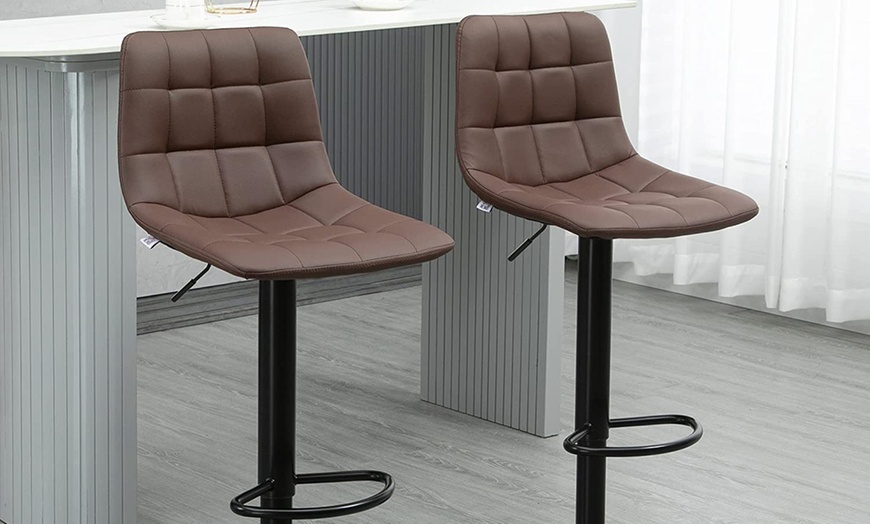 Image 4: HomCom Set of Two Bar Stools