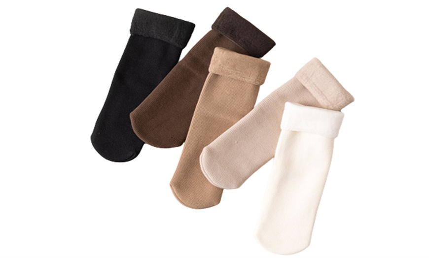 Image 4: Five Pack Women's Winter Plush Socks