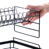 Image 7: Two-Tier Metal Dish Drying Rack with Removable Drip Tray