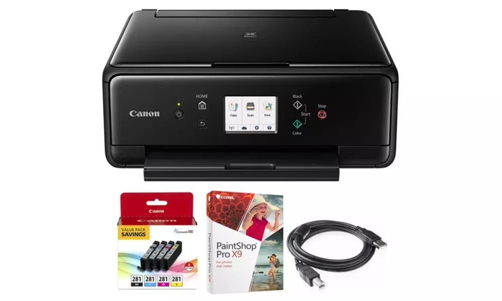 Canon Pixma TS6120 Wireless All-in-One Compact All-in-One Printer with Optional Ink Kits and PaintShop Pro X9 (New)
 - Primary Image
