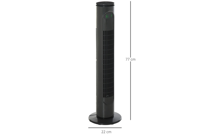 Image 6: HomCom Freestanding Tower Oscillation Fan