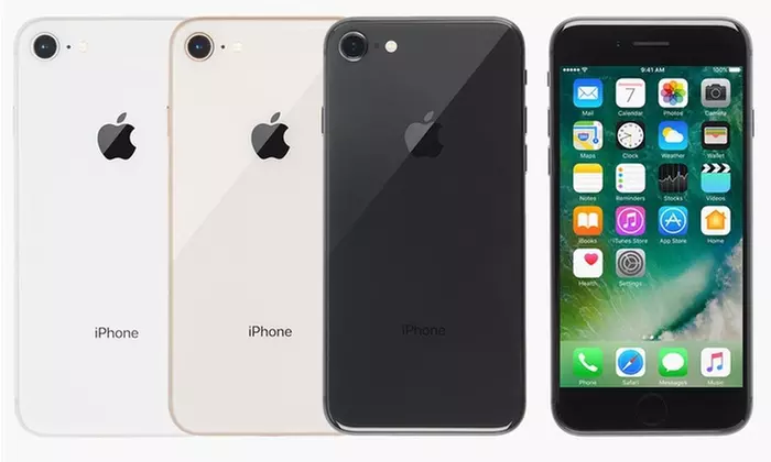 Apple iPhone 8/8 Plus/X (GSM Unlocked) (Scratch & Dent) with MFi-Certified Lightning Cable and Generic Power Adapter - Primary Image