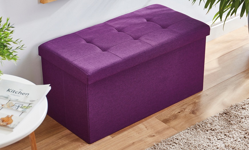 Image 21: Foldable Ottoman Storage Box