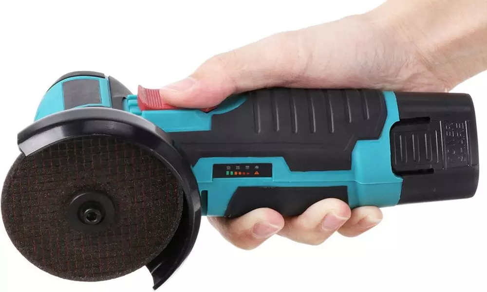 Wiederaufladbarer Mini-Winkelschleifer mit 2 Akkus und Koffer