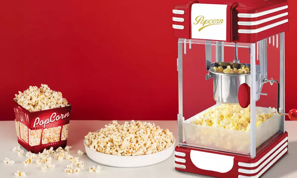 Macchina per popcorn XXL in stile vintage Bakaji