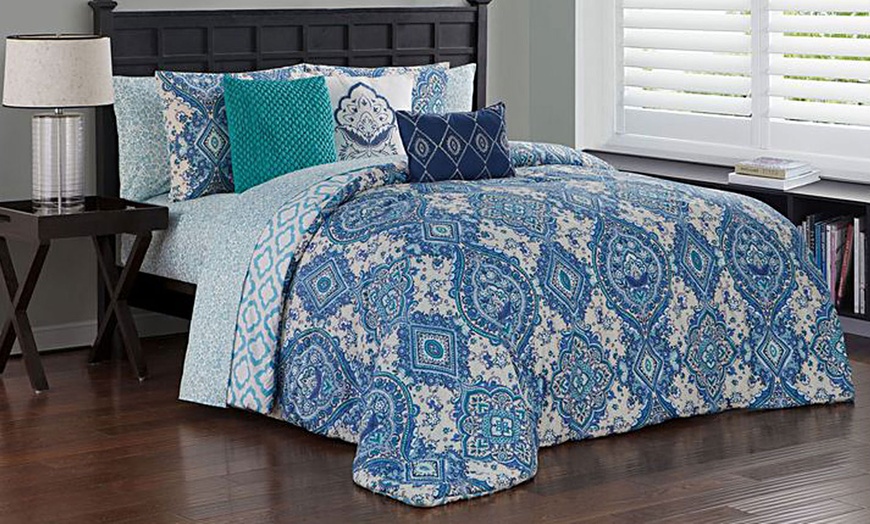 Nina Double-Sided Comforter and Bedding Set (10-Piece) | Groupon