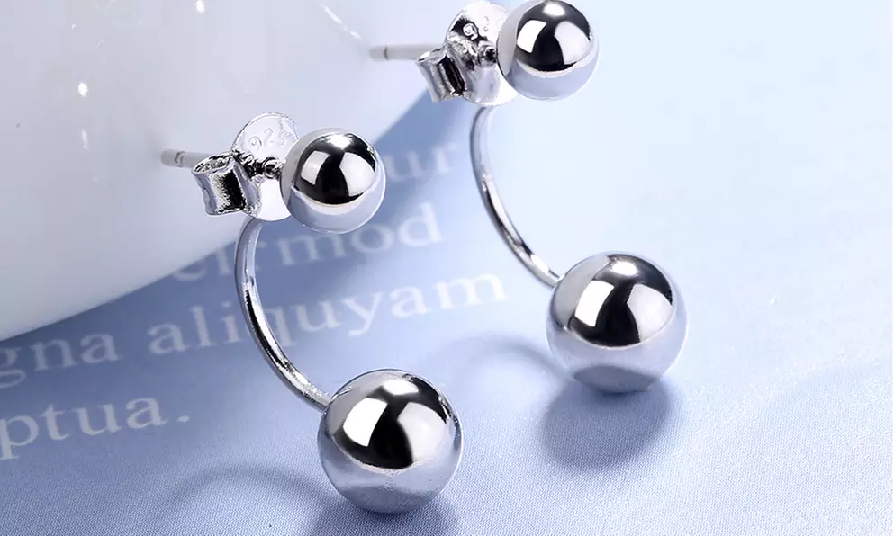 Sterling Silver Front-to-Back Ball Earrings - Primary Image