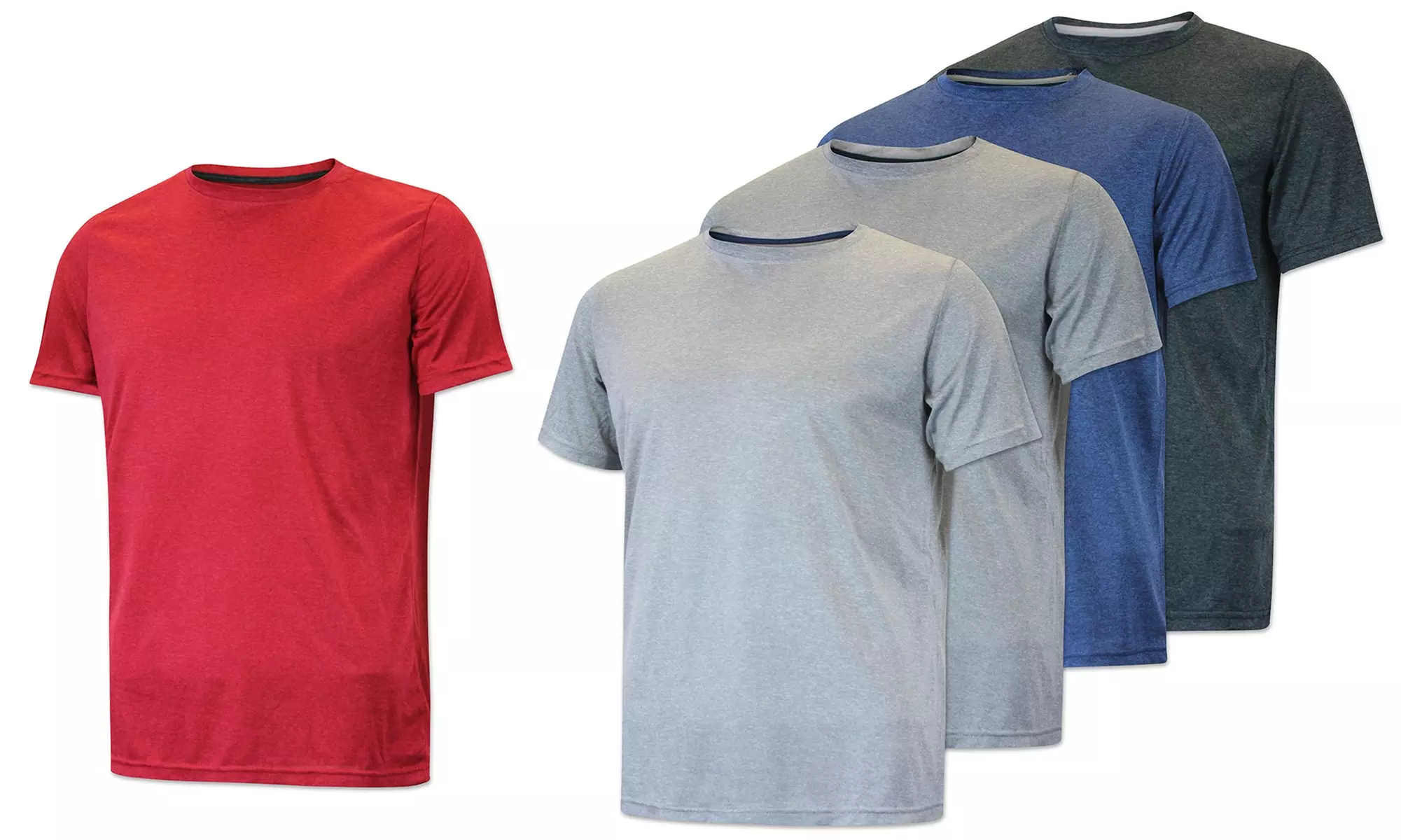 Men's Dry Fit Crew Neck Short Sleeve Active T-Shirt (5-Pack) - Primary Image